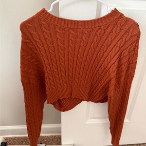Altar'd State Rust Cable Knit Sweater